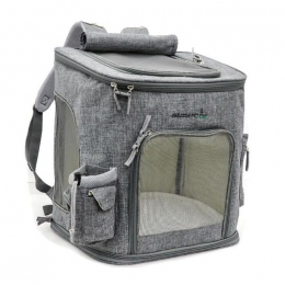 Рюкзак Квадрат з сіткою тканина 38*40*30 см Сірий - Переноски для собак