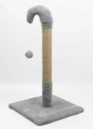 Когтеточка для кошки Гном джутовая основа 37*37см, столб h67см, кисточка