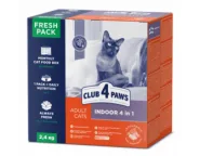 Club 4 paws (Клуб 4 лапи) FreshPack Indoor 4 in 1 місячний запас сухого корму для котів і кішок, 2,4 кг