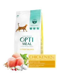 Акція! OptiMeal Chicken Nutrient Balance Cat Сухий корм для котів з куркою, 1,5 кг 0