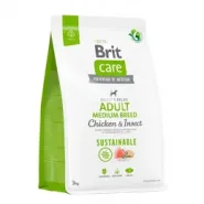 Brit Care Dog Sustainable Adult Adult Medium Breed Chicken & Insect Сухий корм для собак середніх порід з куркою та комахами