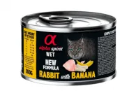 Влажный корм Alpha Spirit Rabbit with Banana Complete для взрослых кошек, с кроликом и бананом, 200 г
