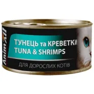 AnimAll Tuna&Shrimps Вологий корм для котів з тунцем і креветками, 85 г