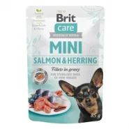 Brit Care Mini Dog pouch Влажный корм для собак с филе лосося и сельди в соусе 85 г.