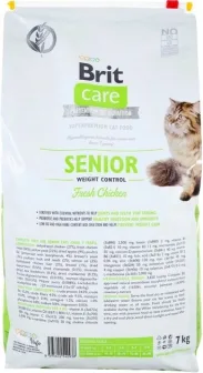 Brit Care Grain-Free Senior Weight Control Беззерновой корм для контроля веса пожилых котов с курицей 0