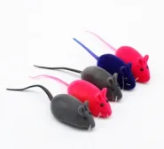 Велюровые мышки с пищалкой для котов, 5 шт