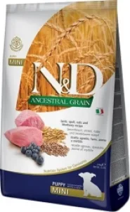 Farmina N&D Low Grain Dog Puppy Mini Lamb & Blueberry Низкозерновой сухой корм для щенков мелких пород ягненок и черника. 2,5 кг. 