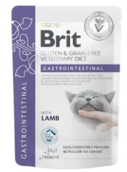 Корм влажный Brit GF VetDiet Gastrointestinal для кошек с ягненком, 85 гр.