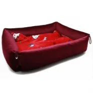 Лежак для животных Трансформер Люкс замшевый бордо