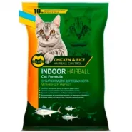 Milana Indoor Hairball Сухой корм для выведения шерсти у котов с говядиной, курицей и креветками