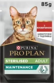 АКЦИЯ Purina Pro Plan Sterilised влажный корм для взрослых стерилизованных кошек с говядиной 85 г