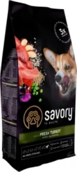 Savory All Breed Sterilised rich in Fresh Turkey Сухий корм для стерилізованих собак з індичкою, 1 кг