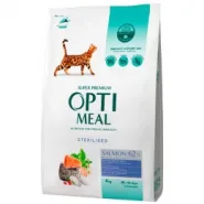 OptiMeal Complete Dry Pet Food Salmon Сухий корм для стерилізованих котів з лососем