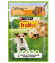Вологий корм Purina Friskies Chicken and Carrots in Sauce для собак з куркою та морквою в підливці, 75 г  