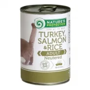Корм Natures Protectionac Neutered Turkey, Salmon&Rice для кошек консервированный с мясом индейки и лосося  400 гр.