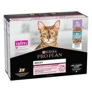 Purina Pro Plan індичка та риба вологий корм для котів з чутливим травленням 7+3 паучі по 85 г 0