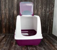 Туалет для котів будка 50х37х40 см Бузковий 0