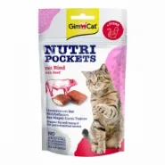 GimCat Nutri Pockets with Beef & Fiber ласощі для кішок з яловичиною і волокнами 60г