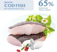 Акция! OptiMeal Adult Cat Extra Shine Codfish Сухой корм для котов с треской, 1,5 кг 0