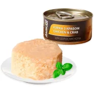 AnimAll Chicken&Crab Вологий корм для котів із куркою та крабом, 85 г 0