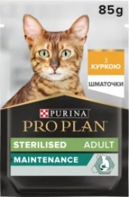 АКЦИЯ Purina Pro Plan Sterilised для взрослых стерилизованных кошек с курицей 85 г