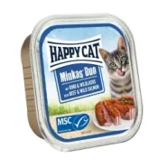Happy Cat Duo Rind&WLachs Влажный корм для кошек - паштет в соусе с говядиной и диким лососем, 100 г