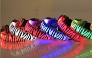 Ошейник LED Зебра тканевый 0