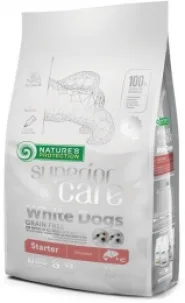 Корм Nature's Protection Superior Care White Dogs Grain Free Starter All Breeds беззерновой  для щенков всех пород с белой окраской шерсти 1.5 кг. 