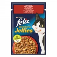 АКЦИЯ Felix Sensations влажный корм с говядиной и томатами для кошек 85 гр