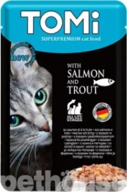 TOMi Superpremium Salmon Trout лосось форель влажный корм для котов, консервы 100г