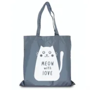 Экосумка Meow with love 40х38 см серая