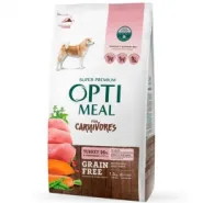 OptiMeal Adult Dog Grain Free Carnivores Turkey&Vegetables Беззерновой корм для собак с индейкой и овощами, 1,5 кг
