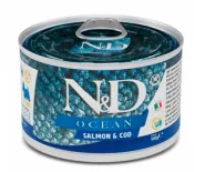 Влажный корм Farmina N&D Grain Free Ocean Salmon & Cod Adult Mini для собак малых пород, с лососем и треской, 140 г