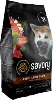 Savory Fresh Turkey&Lamb Adult Large Breeds Сухий корм для собак великих порід з індичкою та ягням