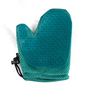 Перчатка двусторонняя для вычесывания шерсти зеленая 0