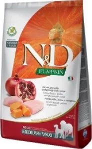 Farmina N&D Pumpkin GF Dog Chicken&Pomegranate Adult Medium&Maxi Беззерновой корм для собак средних и крупных пород с курицей, тыквой и гранатом, 12 кг
