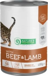 Корм Nature's Protection with Beef & Lamb Влажный для взрослых кошек с говядиной и ягненком 400 гр. 