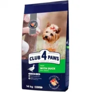 Club 4 paws (Клуб 4 лапы) Adult Small Breeds Duck Сухой корм для собак малых пород с уткой, 14 кг