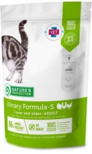 Корм Nature's Protection Urinary Formula-S Adult для кошек  для профилактики и лечения мочекаменной болезни 400 гр. 