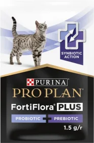 Акция! Pro Plan Veterinary Diets FortiFlora Plus Кормовая добавка для поддержки микрофлоры кишечника у котов и котят, 30x1,5 г 0