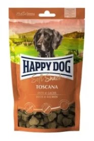 Лакомство Happy Dog Soft Snack Toscanaк для собак вкусом утки и лосося 100 г