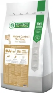 Корм Nature's Protection Weight Control Sterilised Adult all breeds для взрослых собак всех пород склонных к полноте и после стерилизации