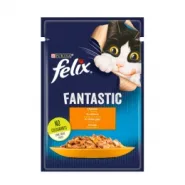 Felix Fantastic вологий корм для котів із куркою в желе, 85 г