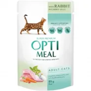 Optimeal Adult Cats с кроликом в морковном желе влажный корм для взрослых кошек 85 г