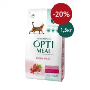 Акция! OptiMeal Veal Extra Taste Cat Сухой корм для котов с телятиной,  1,5 кг