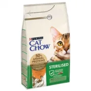 Акція! Cat Chow Sterilised Сухий корм для кастрованих котів і стерилізованих кішок з індичкою, 1,5 кг
