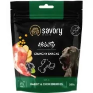 Хрустящие лакомства Savory для собак для здоровья костей и суставов кролик и черноплодная рябина 200 гр.