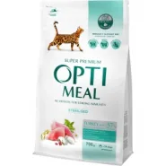 Акция 1+1! OptiMeal Turkey Sterilized Cat Сухой корм для стерилизованных котов с индейкой и овсом, 700 г