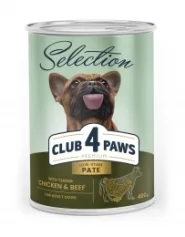 Club 4 Paws Premium Selection Вологий корм для дорослих собак, паштет з індичкою та яловичиною 400 г
