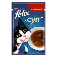 Purina Felix Влажный корм для кошек суп с говядиной 48г